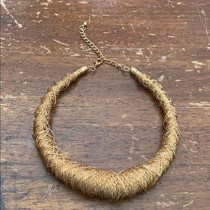 Gold wire wrapped goddess necklace